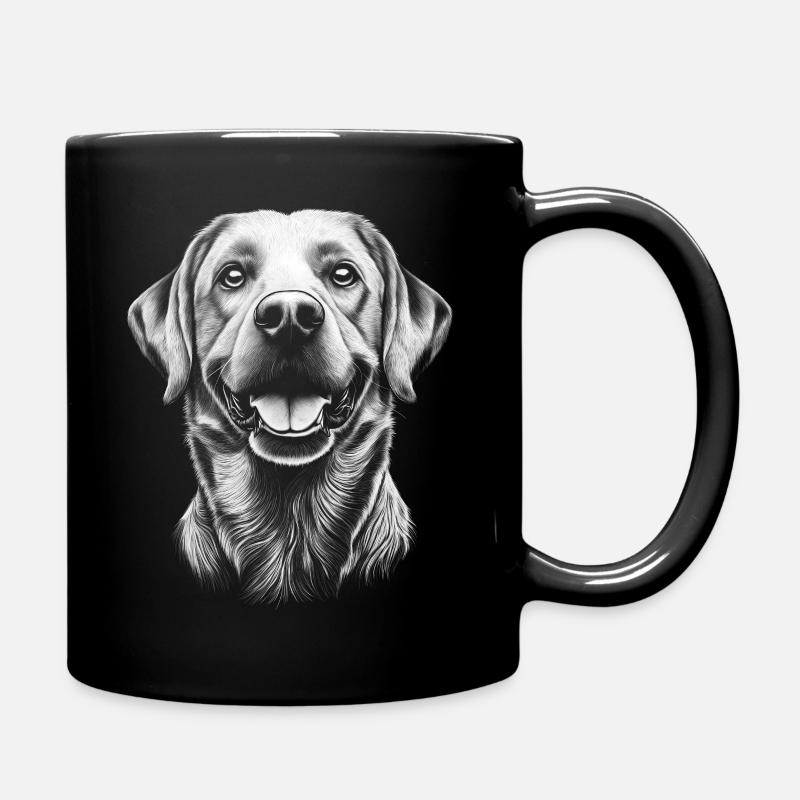 Labrador Portrait Labbi Labrador Retriever Hunde - Tasse einfarbig - Schwarz