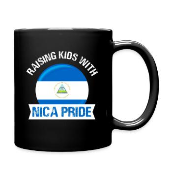 raising kids with nica pride Design - Tasse einfarbig - Schwarz - Rechts