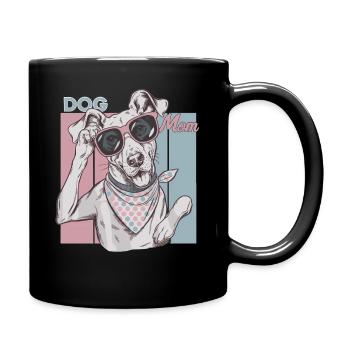 Retro Dog Mom Loving Dog Mom Desisig - Full Colour Mug - black - Right