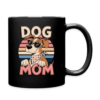 Retro Dog Mom Loving Dog Mom Desisign - Full Colour Mug - black - Right
