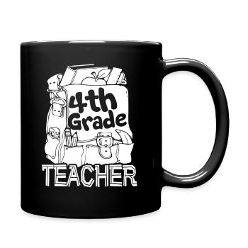 4th Grade Teacher Back To School - Full Colour Mug - black - Right