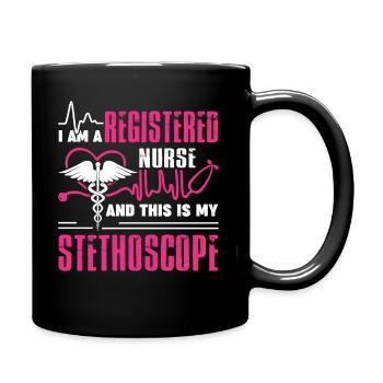 Registered Nurse I am A Registered Nurse - Full Colour Mug - black - Right