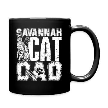 Savannah Cat Savannah Cat Dad - Full Colour Mug - black - Right