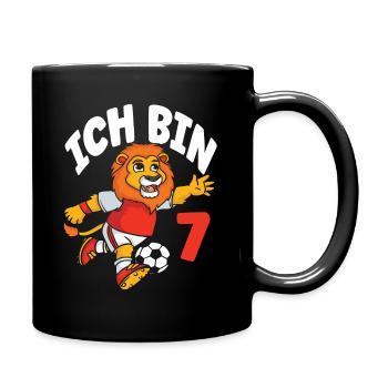Funny Lion Football I' Children's Birthday - Full Colour Mug - black - Right
