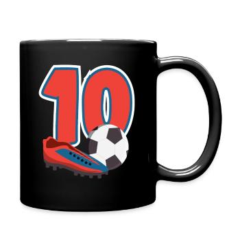 Football Anniversaire 10e anniversaire Fête d’anniversaire des enfants - Mug uni - noir - Droite