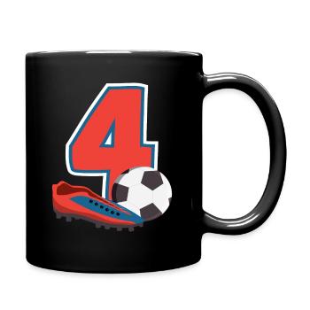 Fête d’anniversaire des enfants de football de 4 ans - Mug uni - noir - Droite
