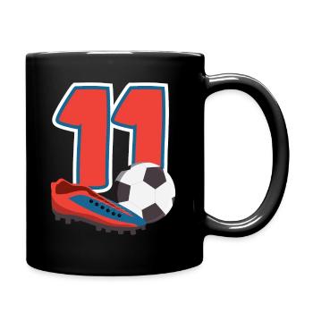 Fête d’anniversaire des enfants de football 11 ans - Mug uni - noir - Droite