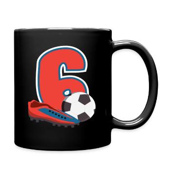 Fête d’anniversaire des enfants de football de 6 ans - Mug uni - noir - Droite