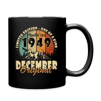 Vintage Made In 1949 75 Years December - Full Colour Mug - black - Right