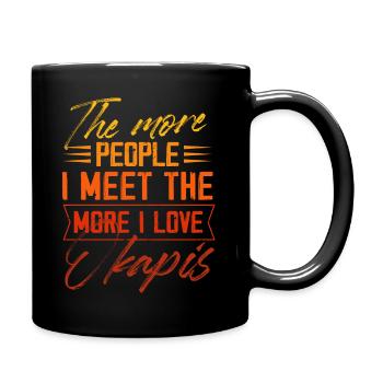 plus je rencontre de gens j’aime okapis Design - Mug uni - noir - Droite
