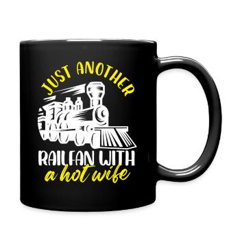 just another railfan with a hot wife Design - Full Colour Mug - black - Right