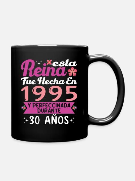 Cadeau d’anniversaire 30 ans femme Fabriqué en 1995 - Mug uni - noir