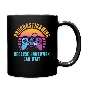 Gamer Procrastigame Devoirs Jeux - Mug uni - noir - Droite