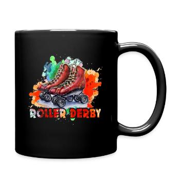 Funny Watercolor Roller Derby - Full Colour Mug - black - Right