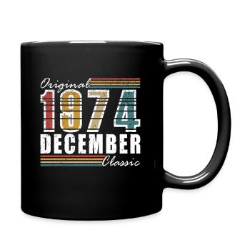 Born December 1974 Retro Legend - Full Colour Mug - black - Right