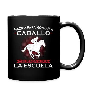 Born to ride, forced to go to school - Full Colour Mug - black - Right