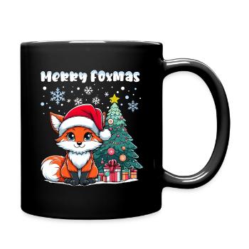 Renard de Noël Arbre de Noël Enfants Mignon - Mug uni - noir - Droite