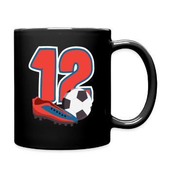Fête d’anniversaire des enfants de football de 12 ans - Mug uni - noir - Droite