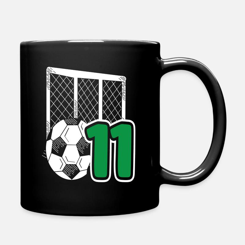 Fußball Geburtstag 11-Jährige Kindergeburtstag - Tasse einfarbig - Schwarz