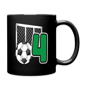 Fête d’anniversaire des enfants de football de 4 ans - Mug uni - noir - Droite