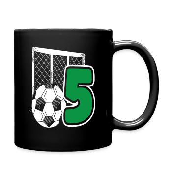 Fête d’anniversaire des enfants de football 5 ans - Mug uni - noir - Droite