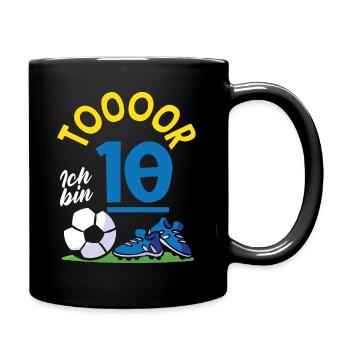 Goal Football I'm 10 Children's Birthday - Full Colour Mug - black - Right