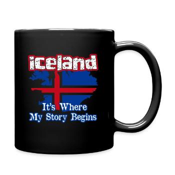 Iceland The Place Where My Story Begins - Full Colour Mug - black - Right