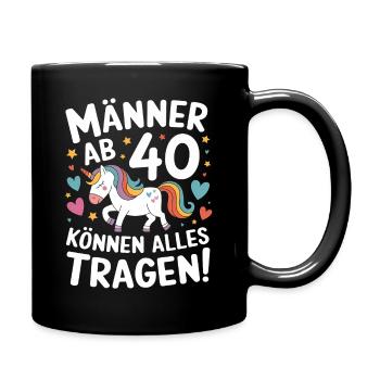 40. Geburtstag Mann 40 Jahre Deko Lustig Geschenk - Tasse einfarbig - Schwarz - Rechts