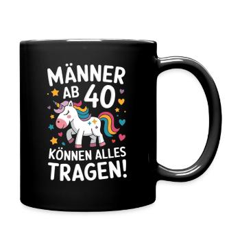 40. Geburtstag Mann 40 Jahre Deko Lustig Geschenk - Tasse einfarbig - Schwarz - Rechts