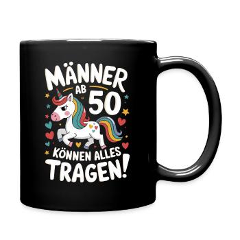 50. Geburtstag Mann 50 Jahre Deko Lustig Geschenk - Tasse einfarbig - Schwarz - Rechts