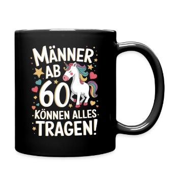 60. Geburtstag Mann 60 Jahre Deko Lustig Geschenk - Tasse einfarbig - Schwarz - Rechts