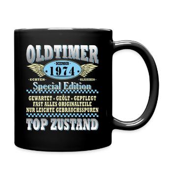 50th Birthday Oldtimer December 1974 - Full Colour Mug - black - Right