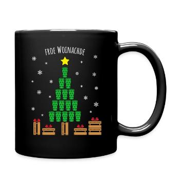Dubbeglas Weinnachtsbaum mit Geschenkkisten - Tasse einfarbig - Schwarz - Rechts