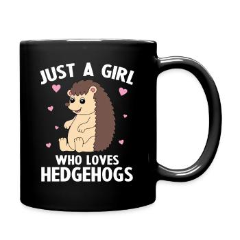 Juste une fille qui aime les hérissons - Mug uni - noir - Droite