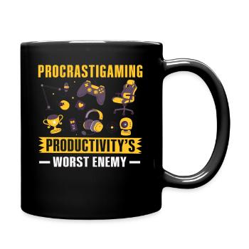 Gamer Procrastigaming Gaming - Full Colour Mug - black - Right