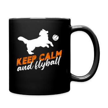 restez calme et flyball Design pour un fan de chiens - Mug uni - noir - Droite