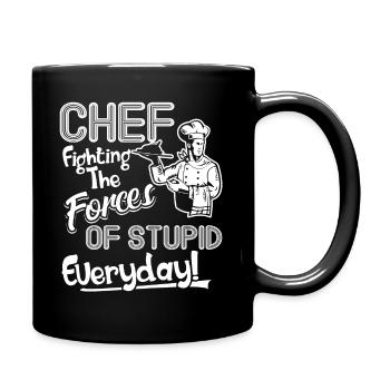 Chef Fighting The Forces - Full Colour Mug - black - Right