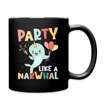 Marine Science Narwhal Unicorn of the Sea - Full Colour Mug - black - Right