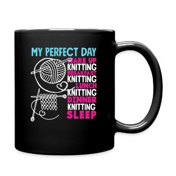 Tricoter ma journée parfaite - Mug uni - noir - Droite