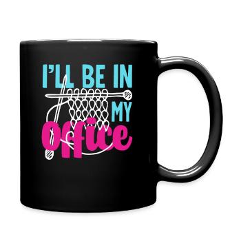 Tricot : je suis dans mon bureau - Mug uni - noir - Droite