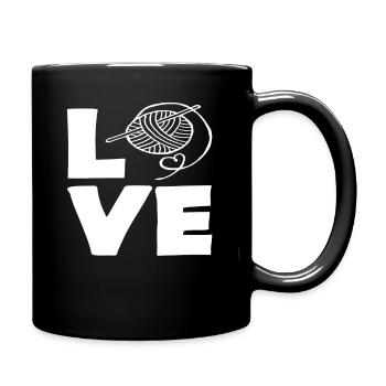 Liebe Zum Stricken Für Kreative - Tasse einfarbig - Schwarz - Rechts