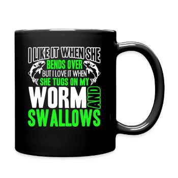 Fishing I Like It When She Bends Over - Full Colour Mug - black - Right