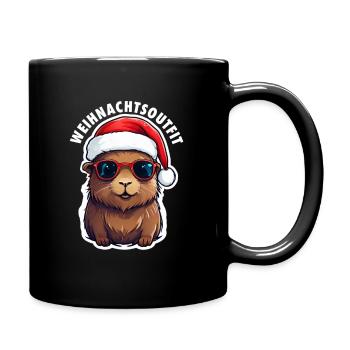 Christmas Outfit Christmas Capybara - Full Colour Mug - black - Right