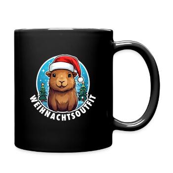 Christmas Outfit Christmas Capybara - Full Colour Mug - black - Right