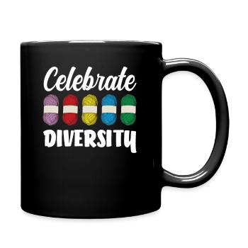 Le tricot : célébrer la diversité - Mug uni - noir - Droite