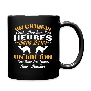 Breton peut boire des heures sans marcher - Mug uni - noir - Droite
