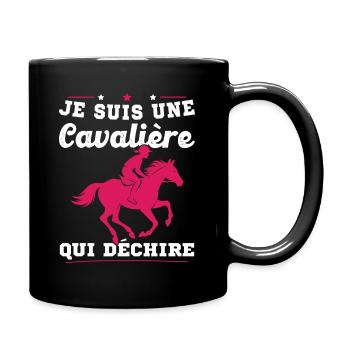 Ich bin ein Reiter, der Geschenke zerreißt - Tasse einfarbig - Schwarz - Rechts