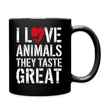 Love of animals with taste – For passionate hunters - Full Colour Mug - black - Right