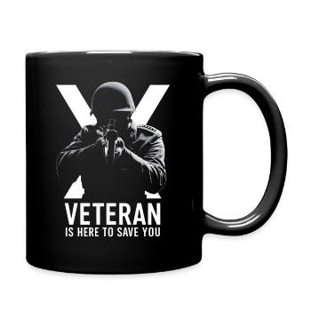 Der Veteran ist hier, um Sie zu retten - Tasse einfarbig - Schwarz - Rechts