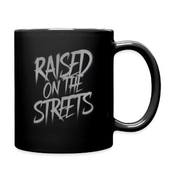 Raised on the streets - Full Colour Mug - black - Right